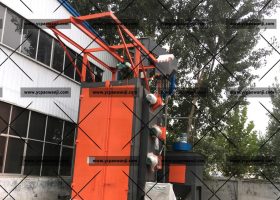 鹽城：Q37100吊鉤式拋丸機清理大型工件，重型工件效果